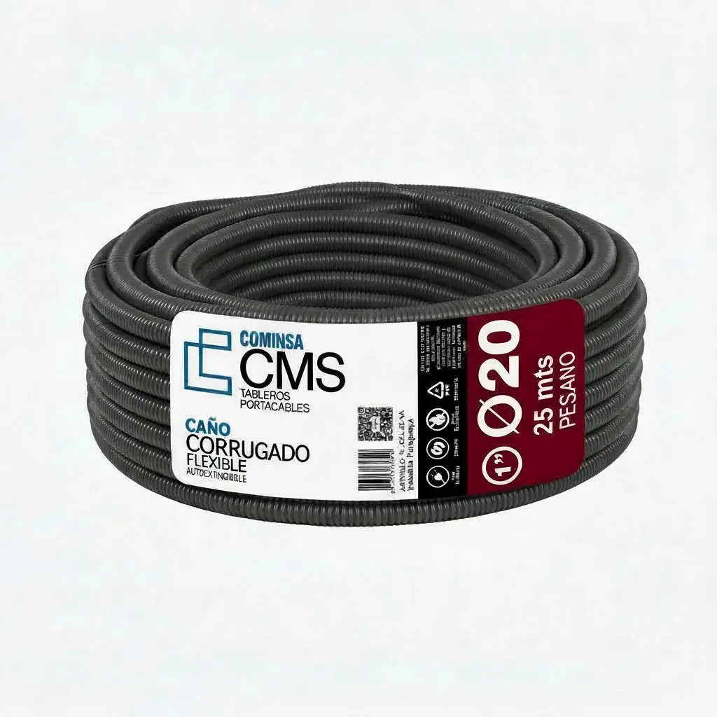 CMS CAÑO CORRUGADO PESADO 20 mm Naranja 25m