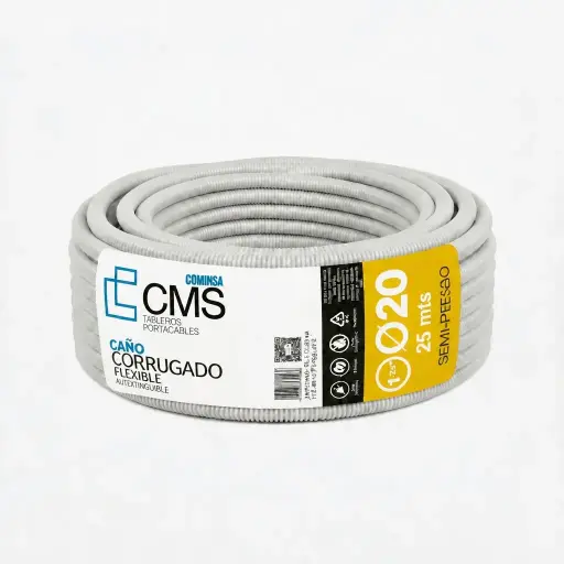 [PL-CCS-20-NA] CMS CAÑO CORRUGADO SEMI-PESADO 20 mm Naranja 25m