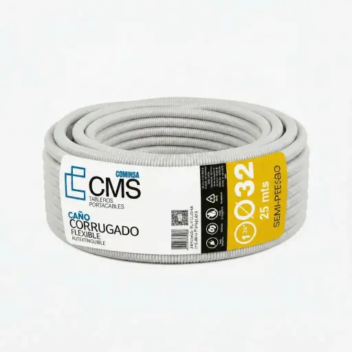 [PL-CCS-32-NA] CMS CAÑO CORRUGADO SEMI-PESADO 32 mm Naranja 25m